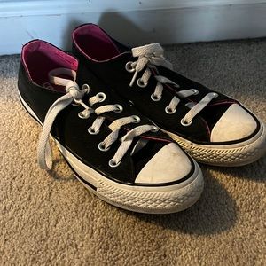 Pink and balck converse brand new barley worn